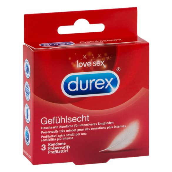 Durex Feel Thin - kondómy s realistickým pocitom (3ks)