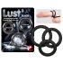 You2Toys - Lust Penisring-Trio aus robustem, flexiblem Silikon - Schwarz