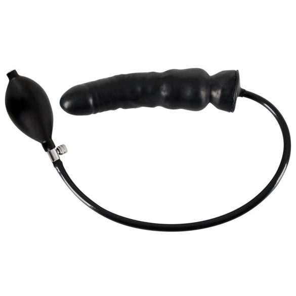 LATEX - pumpatav täispuhutav dildo (must)