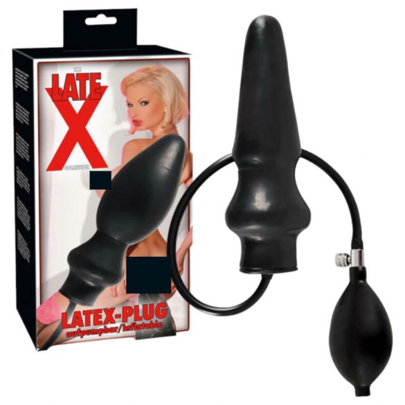 LATEX - aufblasbarer großer Analplug (schwarz)