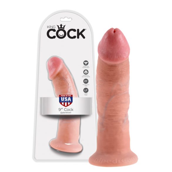 King Cock 9 - Suction Cup Realistic Dildo (9 inches) - Natural