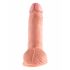 Dildo King Cock 18 cm avec testicules - naturel