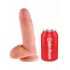 Dildo King Cock 18 cm avec testicules - naturel