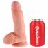 King Cock Ribbed Dildo 7 (18 cm) - Natural"