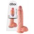 King Cock 10 testisa veliki dildo (25 cm) - prirodan