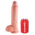 King Cock 10 jąder duże dildo (25 cm) - naturalne