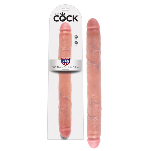 King Cock 16 dubbel grote dildo (41 cm) - huidskleur