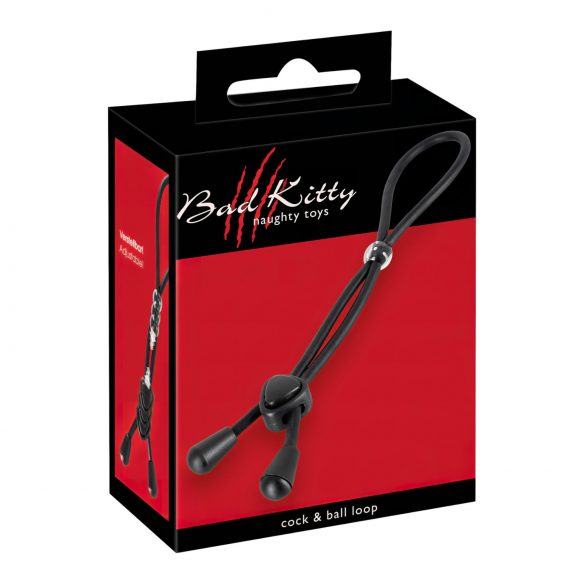 Bad Kitty - silicone testicle and penis strap (black)