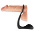 Black Velvet Anal Finger with Penis Ring (Black)