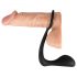 Black Velvet Anal Finger with Penis Ring (Black)