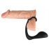 Black Velvet Anal Finger with Penis Ring (Black)