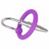 Silicone Glans Ring with Urethral Plug (Purple-Silver)