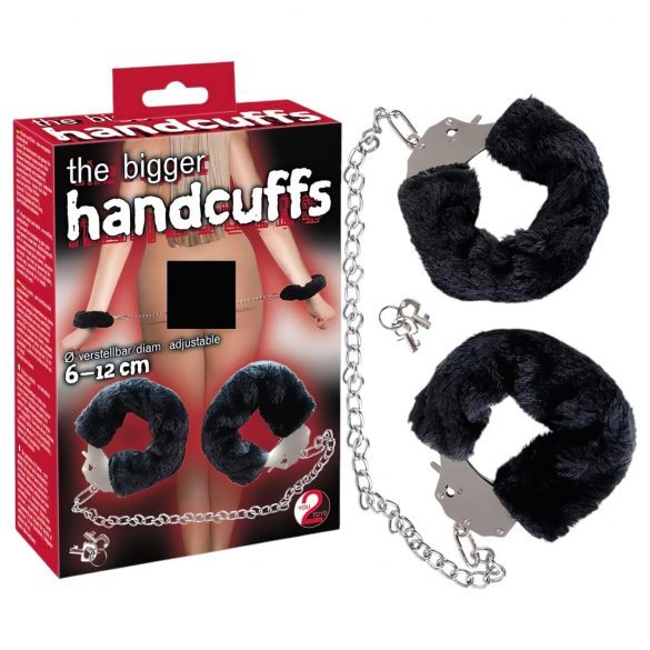 You2Toys - Plush Handcuffs with Long Chain - Black