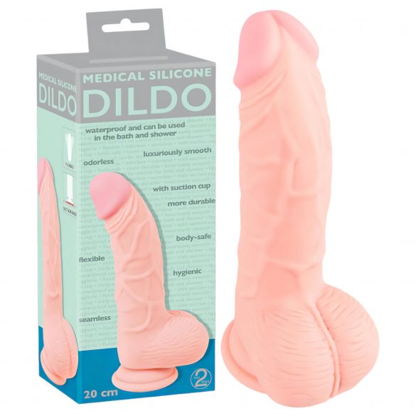 Medical Silicone Dildo - dildo z lekárskeho silikónu (20 cm) - telová farba