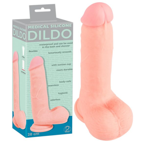 Medical Straight Silicone Dildo (20cm) - Natural