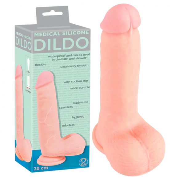 Medical Straight Silicone Dildo (20cm) - Natural