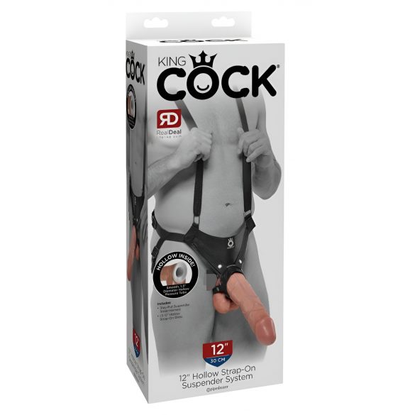 King Cock Strap-on 12 - hohler, aufsteckbarer Dildo mit Harness (30cm)