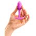 b-vibe Snug Plug 1 - dildo analne z wewnętrznym obciążnikiem (55g) - różowy