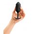 b-vibe Snug Plug 3 - Doppelkugel-Analdildo (180g) - schwarz