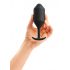 b-vibe Snug Plug 4 - dildo anal cu bile duble (257g) - negru