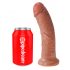 King Cock 8 - dildo (20cm) - hnědá