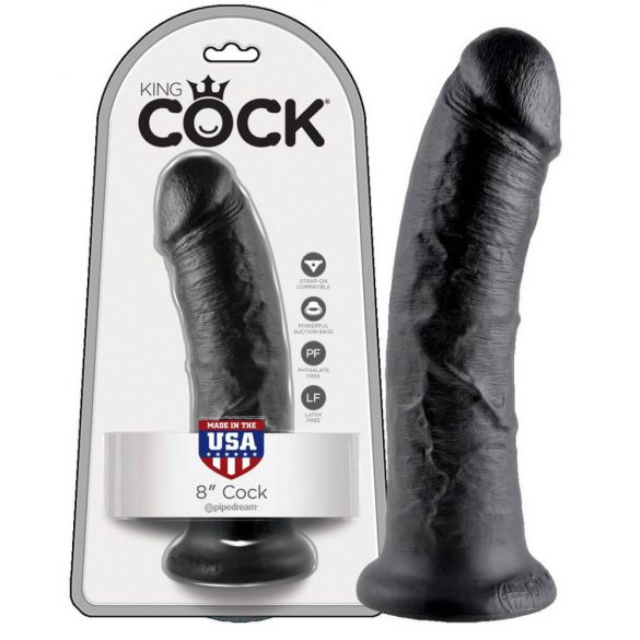 Dildo King Cock 8 (20 cm) - črn