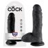 King Cock dildo s 8 testisa (20 cm) - crni