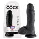 King Cock dildo s 8 testisa (20 cm) - crni