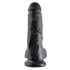 King Cock 8 juodos dildo su sėklidėmis (20 cm)