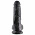 "King Cock 8 met ballen dildo (20 cm) - zwart"