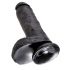 Dildo Nero King Cock con Testicoli e Ventosa (20 cm) - Realistico