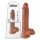 King Cock 10 testisov velik dildo (25 cm) - rjav