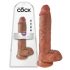 King Cock 10 munanditega suur dildo (25 cm) - pruun