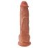 King Cock 10 su kapšeliais didelis dildo (25 cm) - rudas