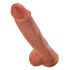 King Cock 10 jąder duże dildo (25 cm) - brązowe