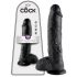 King Cock 10 Inch Dildo with Balls - Black