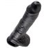 King Cock 10 Balls Dildo (10 inches) - Black