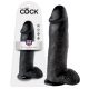 King Cock 12 liels dildo ar sēkliniekiem (30 cm) - melns