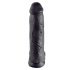 King Cock 12 liels dildo ar sēkliniekiem (30 cm) - melns