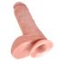 King Cock dildo met ballen (20 cm) - natuur