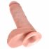 King Cock 8 z jądrami dildo (20 cm) - naturalny