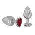 You2Toys - Diamant - Dildo anal din aluminiu 159g (argintiu-roșu)