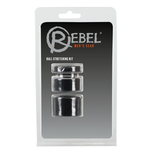 Boule Rebelle - set anneau pénis et testicules - (noir)