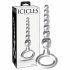 Icicles No. 67 - Beaded Glass Dildo with Grip Ring (Transparent)