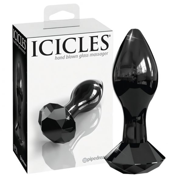 Icicles No. 78 - Conical Glass Anal Dildo (Black)