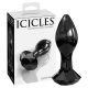 Icicles No. 78 - kūginis stiklinis analinis dildo (juodas)