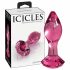 Icicles No. 79 - szklane dildo analne w kształcie stożka (różowe)