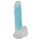 You2Toys Glow in the Dark - zuignap, lichtgevende dildo met ballen (blauw)