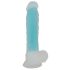 You2Toys Glow in the Dark - Suction Cup Glowing Dildo with Testicles (Blue)