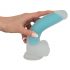 You2Toys Glow in the Dark - zuignap, testikel lichtgevende dildo (blauw)